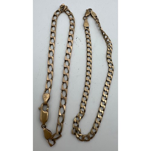 442 - Two 9 carat gold chain bracelets. Total weight 10.3gm.