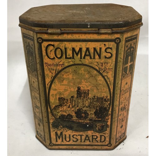 1005 - An assorted collection of items to include a stainless steel kettle, two tins, one Colman's Mustard,... 