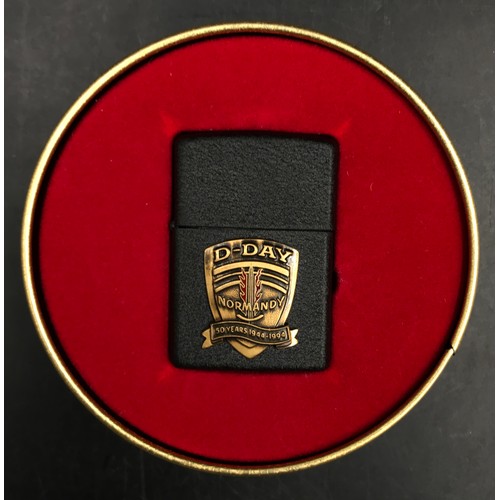 1006 - 50th Anniversary of D-Day Normandy, the crackled black Zippo lighter with applied D-Day Normandy.