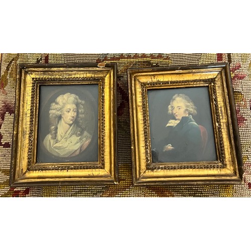 1153 - A pair of oil on board portrait miniatures of The Prince of Wales and Mrs Fitzherbert by Moses Hough... 