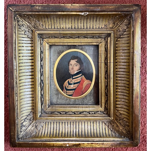 1154 - A 19thC portrait miniature of a soldier Lieutenant Francis Kennedy 51st regiment Kings Own Light Inf... 