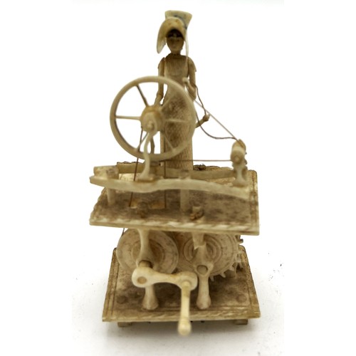 1023 - A Napoleonic prisoner of war Spinning Jenny. 11cm h.