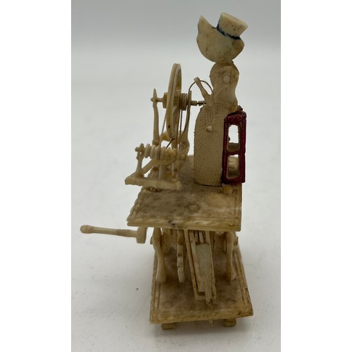 1023 - A Napoleonic prisoner of war Spinning Jenny. 11cm h.