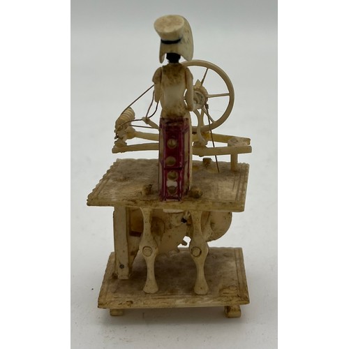 1023 - A Napoleonic prisoner of war Spinning Jenny. 11cm h.