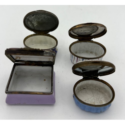 1033 - Four various 18thC patch boxes.