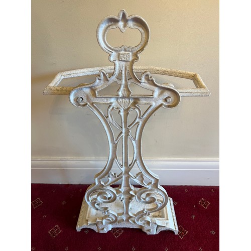 1042 - A Cast iron stick stand, registration lozenge to rear. 70 h x 35 w x 18cm d.