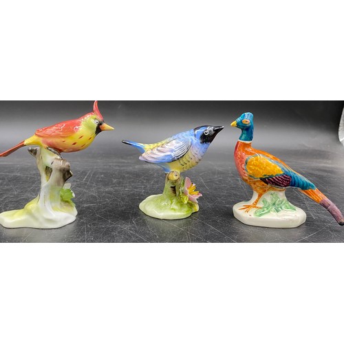 113 - Collection of 5 Beswick birds to include Mallard, Blue Tit, Chaffinch, Stonechat and Owl along with ... 