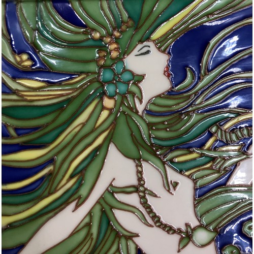 121 - An Art Nouveau style framed tile 30 x 30cm.