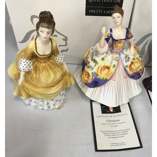 100 - Seven Royal Doulton figurines to include Laura HN 4860, Elizabeth HN 4857, Christine HN 4930, Corali... 