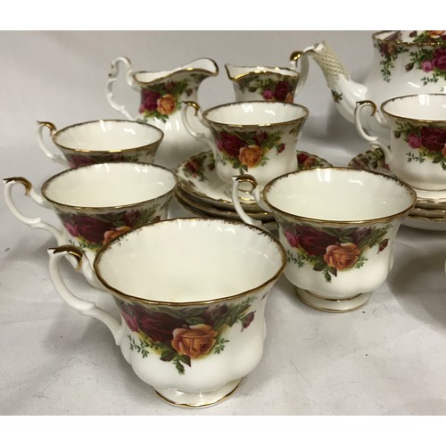 111 - Royal Albert Old Country Roses tea service and part dinner service. Tea service comprising teapot, 2... 