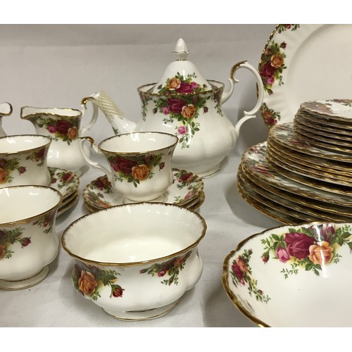 111 - Royal Albert Old Country Roses tea service and part dinner service. Tea service comprising teapot, 2... 