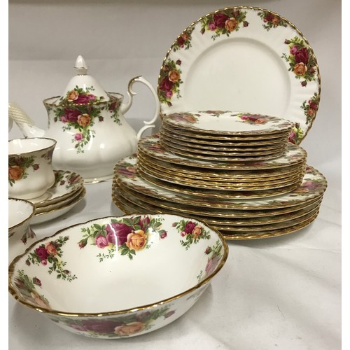 111 - Royal Albert Old Country Roses tea service and part dinner service. Tea service comprising teapot, 2... 