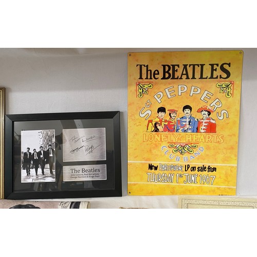 979 - Beatles Interest. Memorabilia to include Beatles original 1960's ceramics, two plates and three dish... 