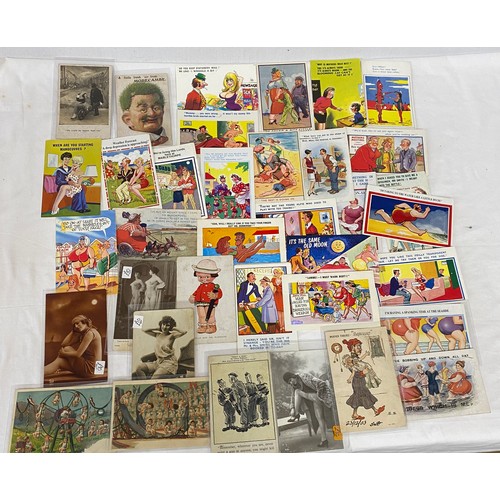 894 - Selection of humorous and risque post cards, 37 in total.