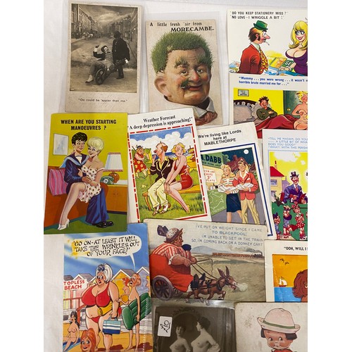 894 - Selection of humorous and risque post cards, 37 in total.