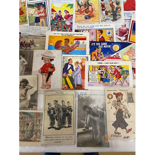 894 - Selection of humorous and risque post cards, 37 in total.