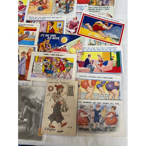 894 - Selection of humorous and risque post cards, 37 in total.