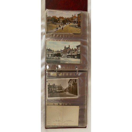 897 - Postcards: Three albums of Lincolnshire postcards showing street scenes, views etc. First album cont... 