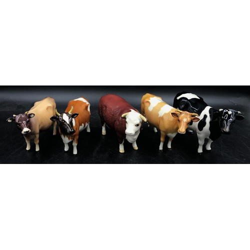 127 - Collection of Beswick cows CH Ickham Bessie 198, CH of Champions, CH Claybury Leegwater, a Jersey Co... 