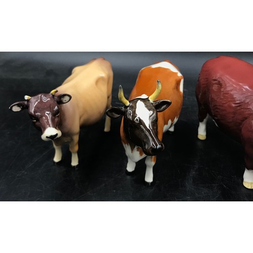 127 - Collection of Beswick cows CH Ickham Bessie 198, CH of Champions, CH Claybury Leegwater, a Jersey Co... 