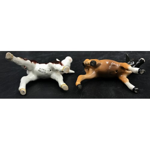 131 - Beswick Red Poll cow 16cm h, Beswick Hereford Calf 7.5cm h, and a Beswick Jersey Calf along with oth... 