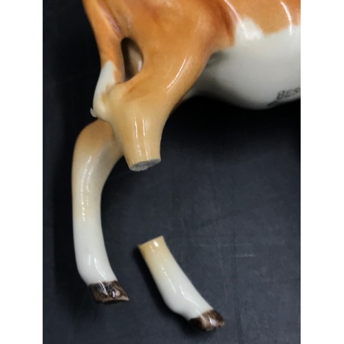 131 - Beswick Red Poll cow 16cm h, Beswick Hereford Calf 7.5cm h, and a Beswick Jersey Calf along with oth... 