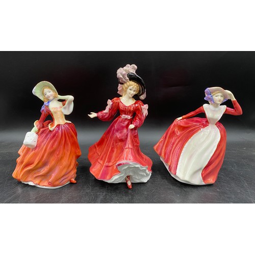 135 - Royal Doulton figurines to include HN 1934 Autumn Breezes, HN 3365 Patricia, HN 3903 Mary, HN 2835 F... 