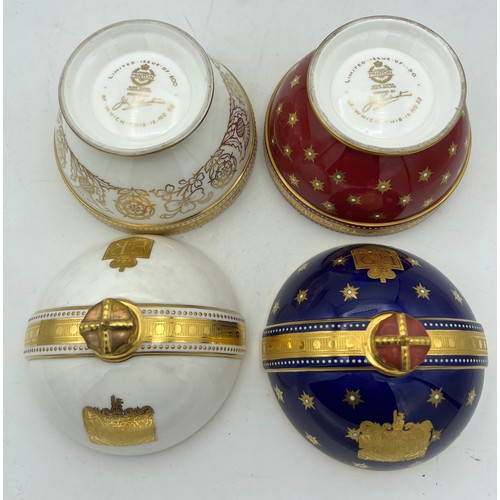 141 - Two Minton limited edition commemorative Coronation  orbs, by John Wadsworth to commemorate the coro... 