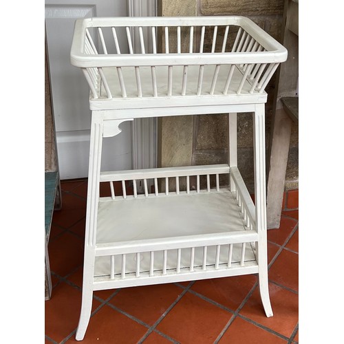 75 - A vintage painted wood nursery changing station. 45cm w x 35cm d x 72cm h.