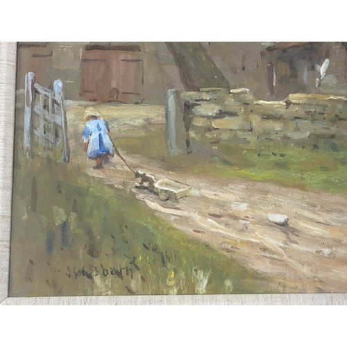 1178 - James William Booth R.Cam.A. (1867-1953)' member of The Staithes group. A framed gouache of child in... 