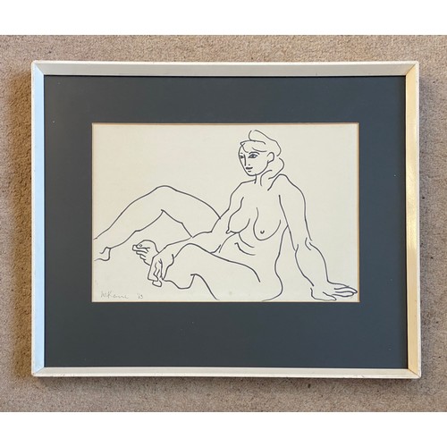 1179 - Michael Kane (1935) drawing, portrait of a nude 'Ruth' signed lower left M. Kane 63 visual image 23 ... 