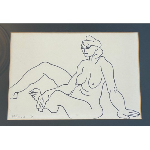 1179 - Michael Kane (1935) drawing, portrait of a nude 'Ruth' signed lower left M. Kane 63 visual image 23 ... 