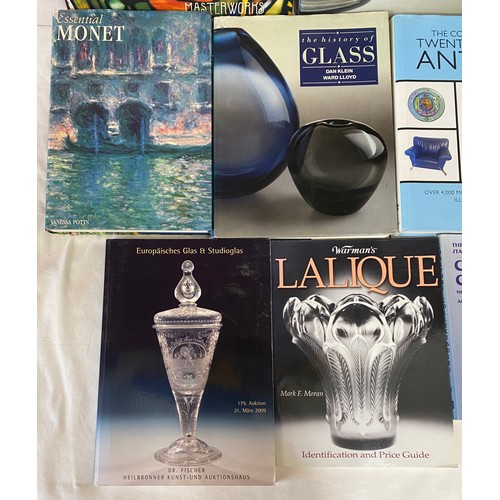 810 - A collection of reference books particularly specialising in glass to include 