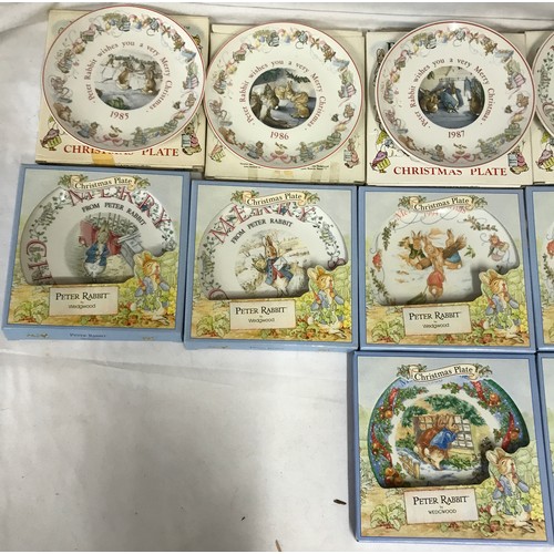 156 - A collection of 36 Wedgwood 'The world of Beatrix Potter Peter Rabbit' plates to include 20 Christma... 