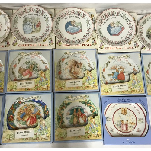 156 - A collection of 36 Wedgwood 'The world of Beatrix Potter Peter Rabbit' plates to include 20 Christma... 