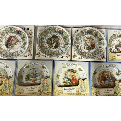 156 - A collection of 36 Wedgwood 'The world of Beatrix Potter Peter Rabbit' plates to include 20 Christma... 