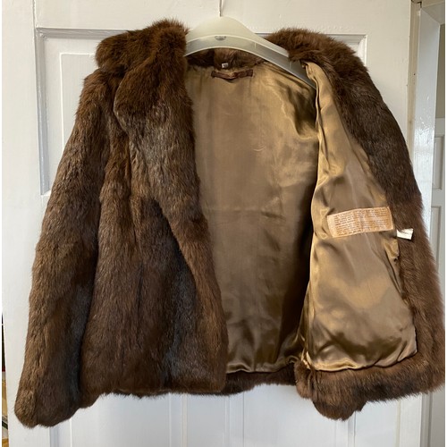 882 - Three vintage fur coats to include a short Coney jacket (s14), and two other jackets/coats of unknow... 