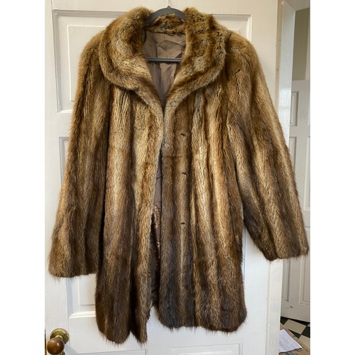 882 - Three vintage fur coats to include a short Coney jacket (s14), and two other jackets/coats of unknow... 