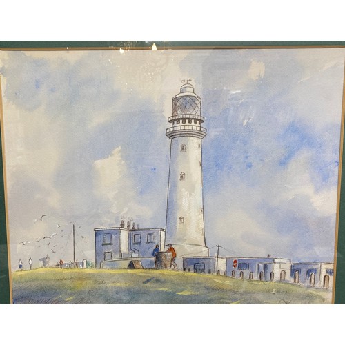 1184 - Kevin Walsh (British 1950-) The Lighthouse, Flamborough, watercolour signed and dated '75 lower righ... 