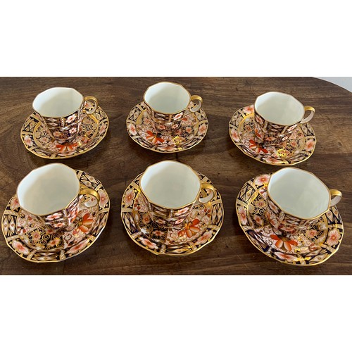 160 - A Royal Crown Derby coffee service comprising six cups and saucers. No. 2451