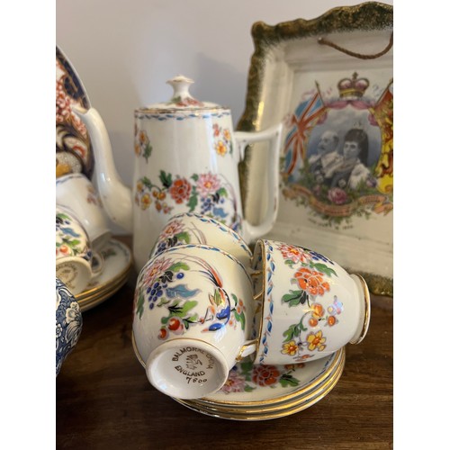 199 - Miscellaneous ceramics to include Balmoral China coffee service, 1902 Coronation plaque 21 x 19.5cm,... 