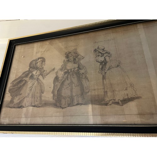 1115 - Various prints from Hogarth’s School for Scandal mounted in one frame. 183cm x 25cm.