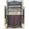 A very good quality Anglo-Indian heavily carved hardwood dresser 245cm h x 133cm w x 56cm d.