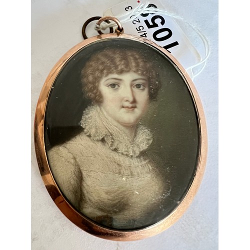 1058 - A oval portrait miniature on ivory inscribed to reverse H.R.H Frederica Duchess of York by Richard C... 