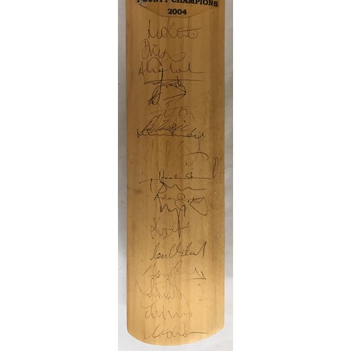 647 - A signed cricket bat from 2004 when Warwickshire CCC were County Champions along with other sporting... 