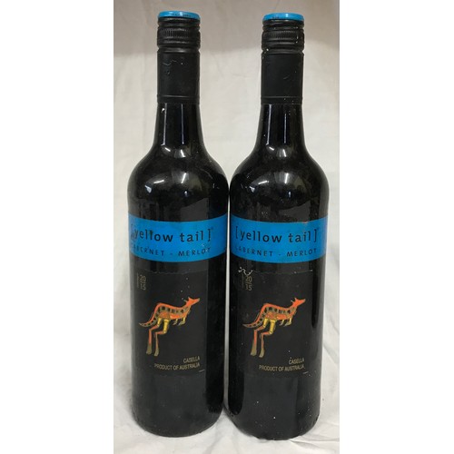 702 - 9 bottles of Yellow tail to include 7 bottles of shiraz 2015-2016 and 2 bottle of Cabernet Merlot.