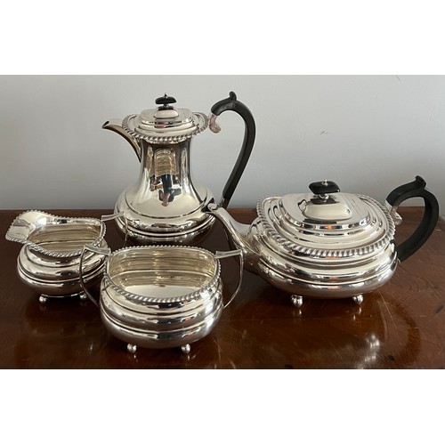791 - Four piece silver tea service Sheffield 1926/1928, maker R & W Sorley. Total weight 1915gms.