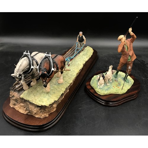 351 - Border Fine Art models by Ray Ayres to include 'Stout Hearts' Ploughing Scene, model No. JH34  and a... 