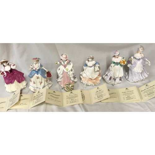 207 - A complete set of limited edition Coalport ladies 'Cries of London' collection to include 'Lavender ... 