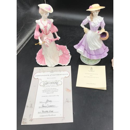 211 - A collection of lady figurines to include Coalport 'Lady Caroline at the summer garden party' no.174... 